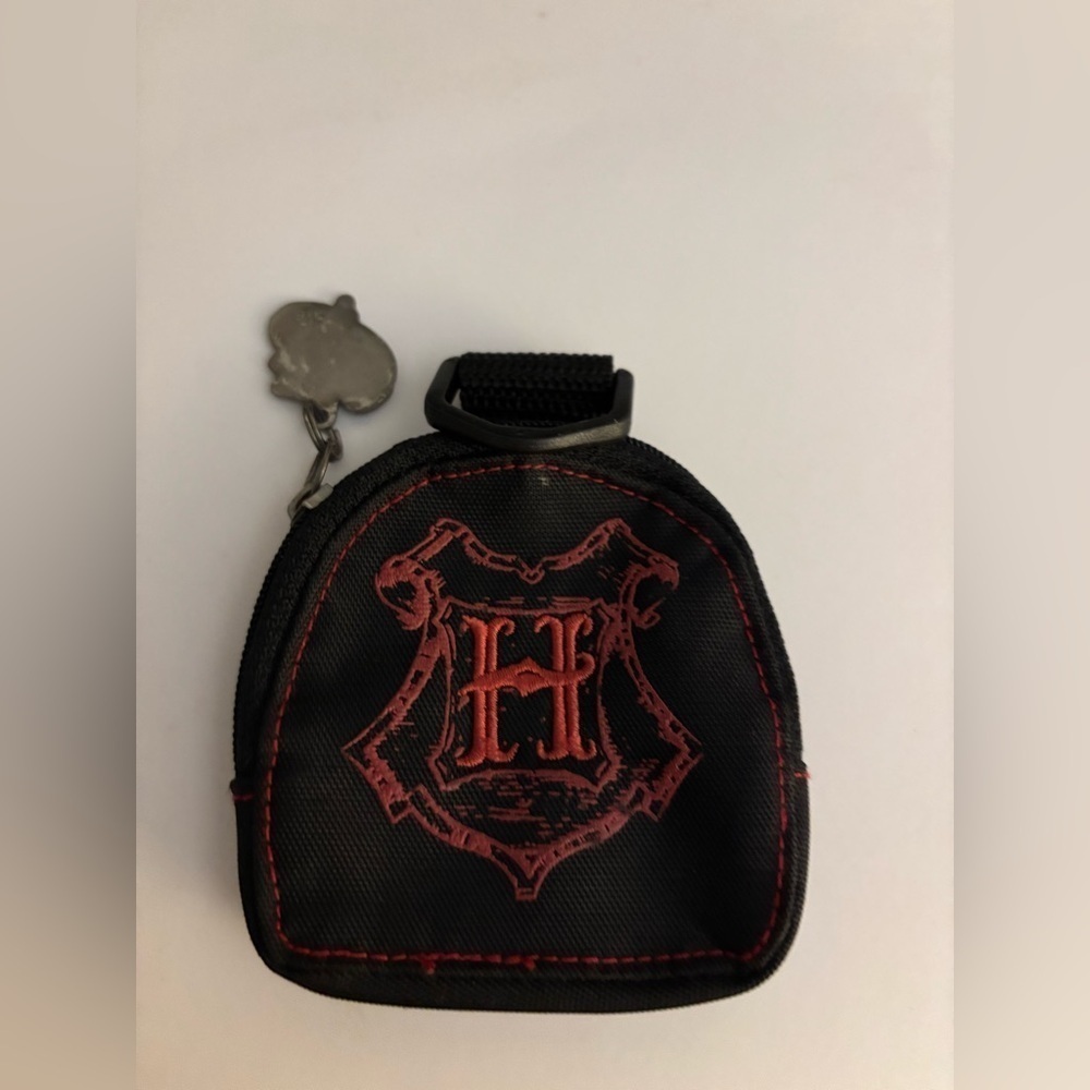 Harry Potter Vintage 2000 Hogwarts Small Mini Bag Backpack Black Gray Y2K - Picture 3 of 10